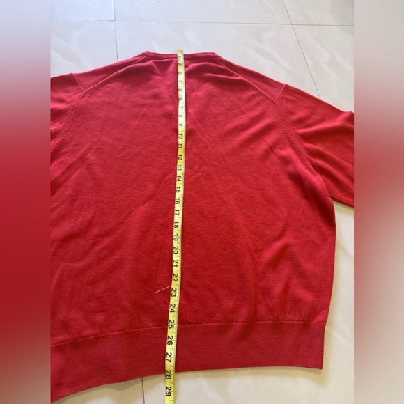 Vintage Byford V Neck Sweater Men XL Red Pullover Casual Jumper Travel Real Wool - Picture 13 of 16